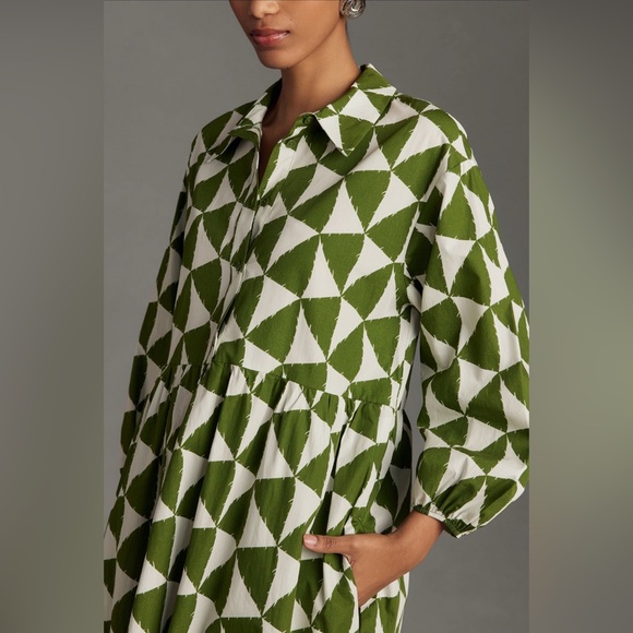 NWT: MAEVE BETTINA TIERED SHIRT DRESS BY ANTHROPOLOGIE - Picture 4 of 16